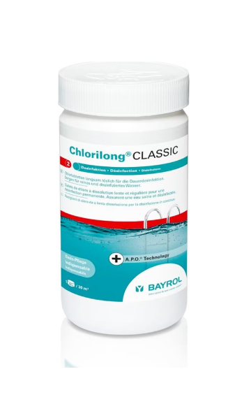 Chlorilong® Classic 1,25 kg Bayrol LANGZEITCHLOR | Langsamlösliche Chlortablette 250 g mit hohem Aktivchlorgehalt zur Dauerdesinfektion des Schwimmbadwassers
