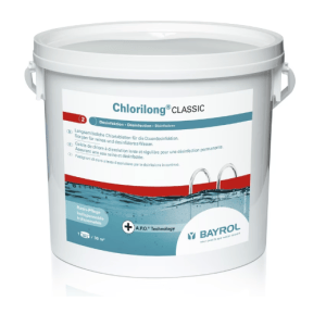 Chlorilong® Classic 5 kg Bayrol LANGZEITCHLOR | Chlorilong® Classic: Langsamlösliche Chlortablette 250 g mit hohem Aktivchlorgehalt zur Dauerdesinfektion des Schwimmbadwasser