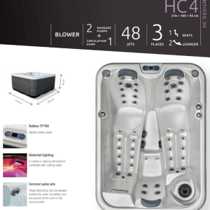 AR Whirlpool HC4 für 3 Personen inkl. SpaTime