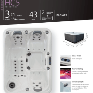 AR Whirpool HC5 für 3 Personen inkl. SpaTime