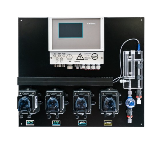 Poolmanager 4Plus-CH pH/Redox/Temp. PP für pH und Flüssigchlor oder pH und Aktivsauerstoff mit 2 Stenner Dosierpumpen, 2 Sauglanzen und mit 2 Flockungspumpe (für APF®) Bayrol